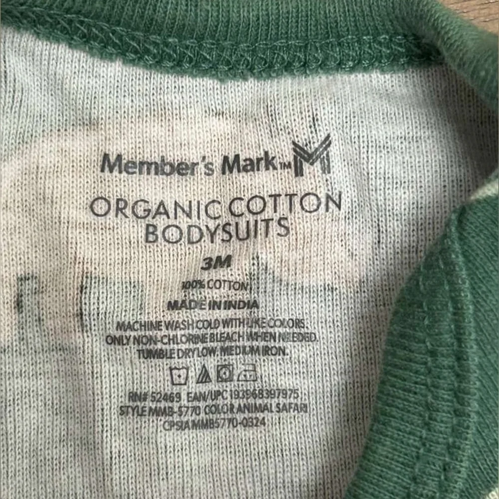 Member's Mark Boys Organic Cotton Bodysuit 3 Months (0398)